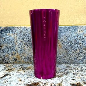 Starbucks 16 oz Metal Tumblr PINK. No lid. Hot coffee travel tumbler